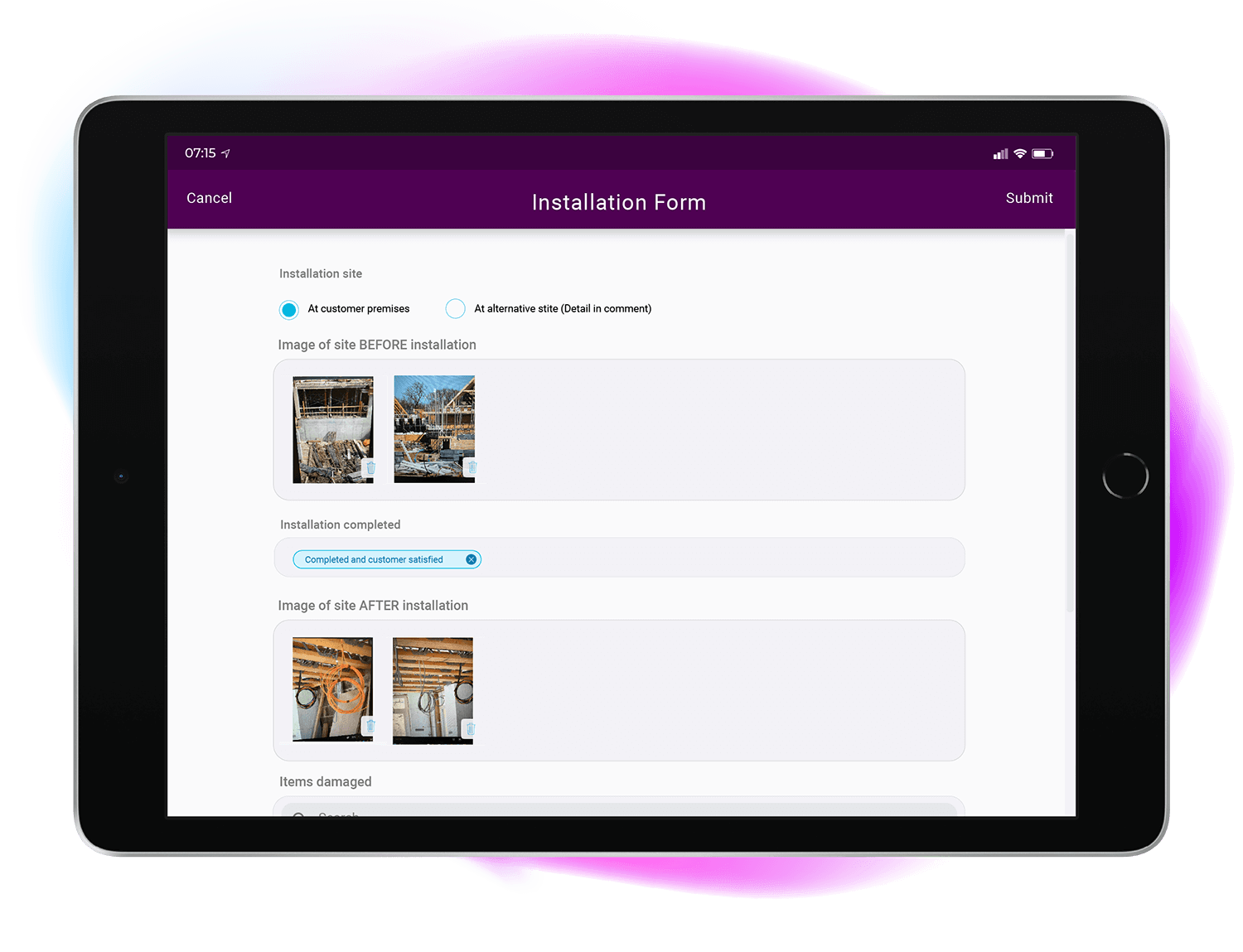 Installation Form-Horizontal